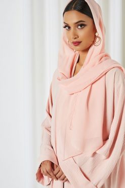 bsi3227 3 Open Front Crepe Abaya