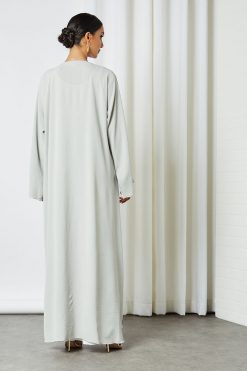 bsi3222 3 Grey Cotton Bisht Abaya