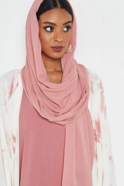 bsi3249 4 Offwhite & Pink Tie-dye Bisht Set