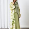 bsi3248 1 Offwhite & Green Tie-dye Bisht Set