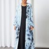 Blue Tie-dye Bisht Abaya Outfit