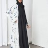 bsi3244 1 Offwhite Tie-dye Bisht Abaya Set