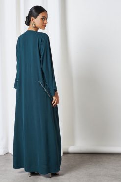 bsi3238 4 Beaded Green Abaya