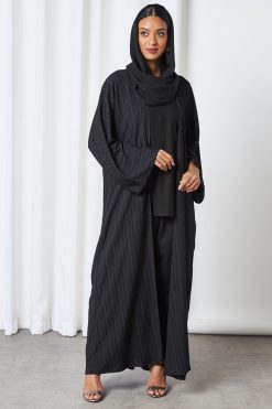4-Pieces Black Abaya Set 10 bsi3268 4 4-Pieces Black Abaya Set