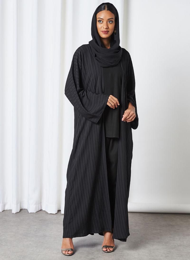 4-Pieces Black Abaya Set 3 4-Pieces Black Abaya Set - Image 3