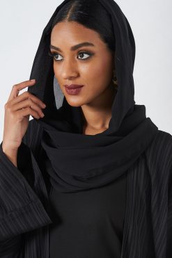 4-Pieces Black Abaya Set 12 bsi3268 6 4-Pieces Black Abaya Set