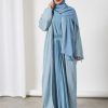 bsi3265 1 4-Pieces Denim Abaya Dress