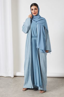 4-Pieces Denim Abaya Dress