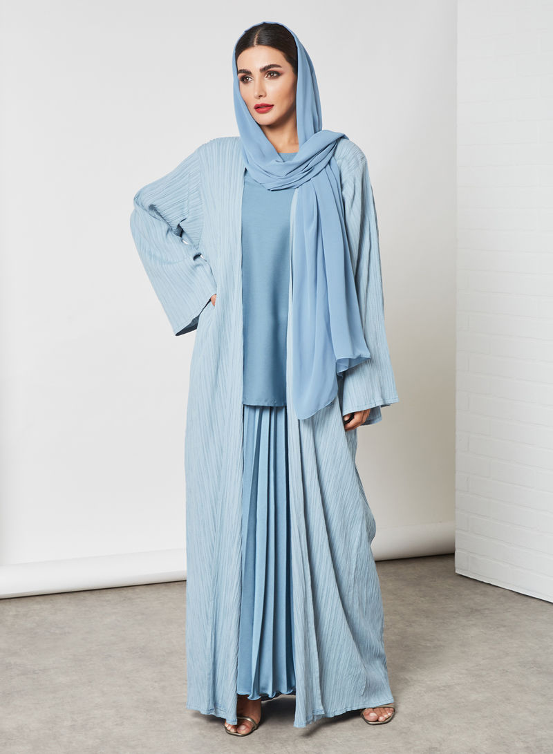 فستان عباية من الدنيم مكون من 4 قطع 2 4-Pieces Denim Abaya Dress - الصورة 2