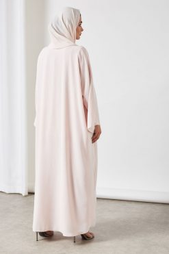 bsi3258 3 4-Pieces Pink Modest Abaya Set