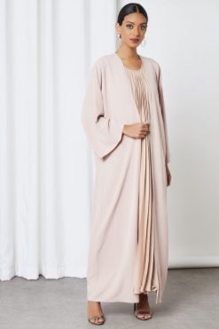 bsi3255 3 Latte Modest Abaya Set