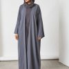 Grey Color Modest Abaya Set