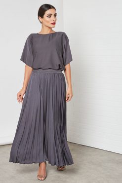 Grey Color Modest Abaya Set 10 bsi3254 3 Grey Color Modest Abaya Set