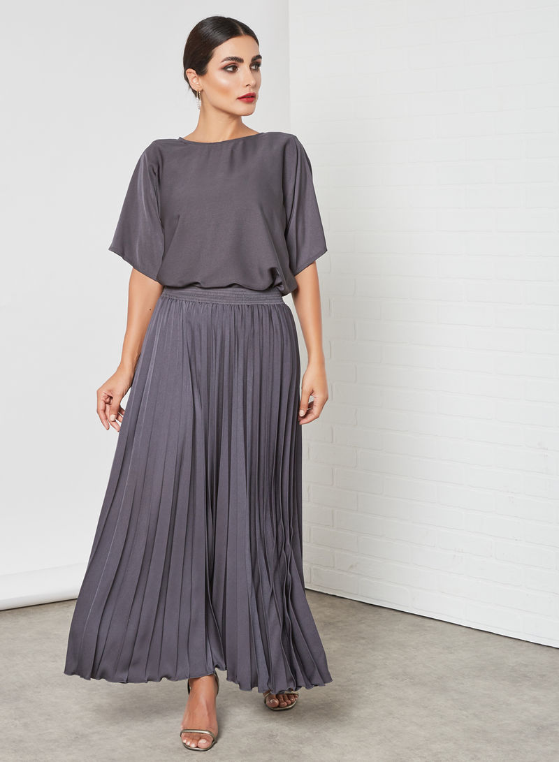 Grey Color Modest Abaya Set 5 Grey Color Modest Abaya Set - Image 5