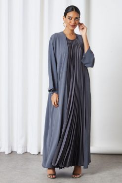 Grey Modest Abaya Set