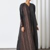 bsi3278 1 Brown Jacquard Abaya