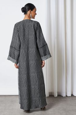 bsi3276 2 Silver And Grey Abaya
