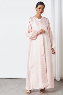 Victorian Sleeves Pink Abaya