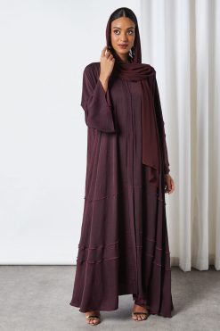 bsi3291 3 Maroon Umbrella Abaya