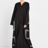 bsi3008 ar Black Embroidered Classic Abaya