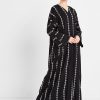 bsi3005 ar Monochrome Embroidered Abaya