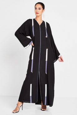 Applique Black Abaya