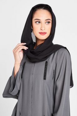 bsi3031 6 4 Grey Linen Abaya