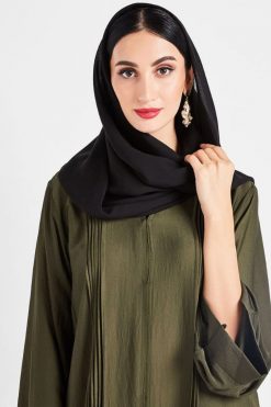 bsi3059 10 4 Green Pleated Abaya