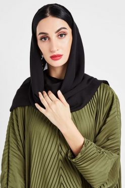 bsi3049 15 4 Olive Green Pleated Abaya