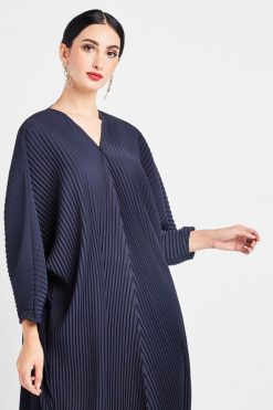 bsi3048 15 3 Navy Pleated Abaya