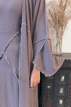 AL119 3 Violet Abaya Set