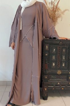 AL119 4 Violet Abaya Set