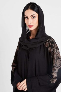 bsi3094 A 4 Embroidered Abaya with Sheila