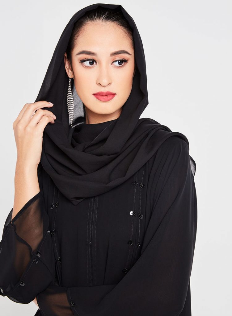 Chiffon Abaya with Beads Heracloset Online