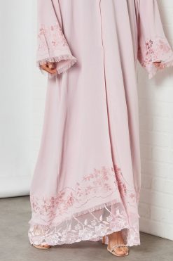 bsi3330 4 Embroidered and Mesh Embellished Abaya