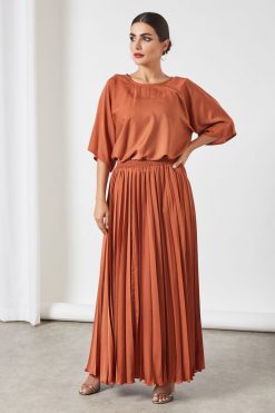bsi3261 6 3 Piece Rust Color Modest Dress For Ladies