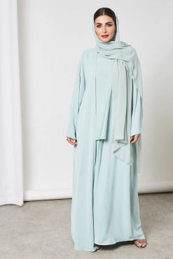 bsi3270 3 1 3 Piece Mint Color Modest Dress For Ladies
