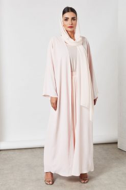 3 Piece Pink Color Modest Dress For Ladies