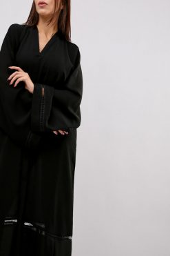 606 3 Lace Embellished Abaya