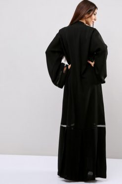 606 5 Lace Embellished Abaya