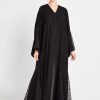 bsi3104 4 1 Black Abaya with Mesh