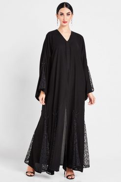 Black Abaya with Mesh