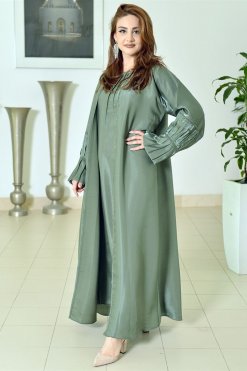 3681 6 Organza Abaya With Dress