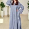 3685 1 A Line Organza Grey Abaya