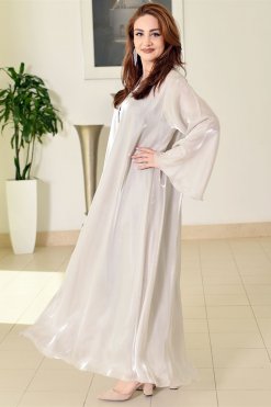 3686 3 A Line Organza Abaya