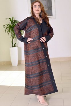 3687 5 Jacquard Self Print Abaya