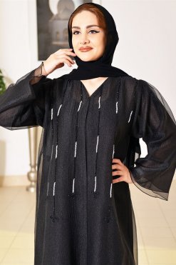 3690 5 Organza Silk Abaya