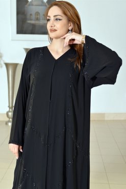 3691 4 Bousni Beaded Chiffon Abaya