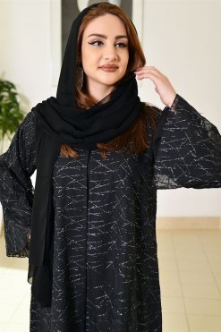3693 4 Double Layered Organza Abaya