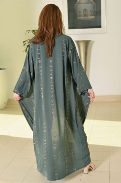3694 4 Geometrical Embroidered Abaya